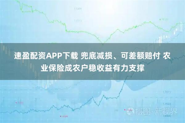 速盈配资APP下载 兜底减损、可差额赔付 农业保险成农户稳收益有力支撑